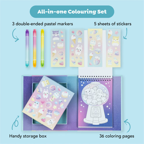 Pastel Coloring Set - Kawaii Cafe
