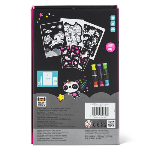 Neon Coloring Set - Unicorns and Friends