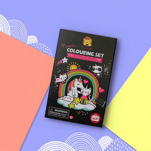 Neon Coloring Set - Unicorns and Friends
