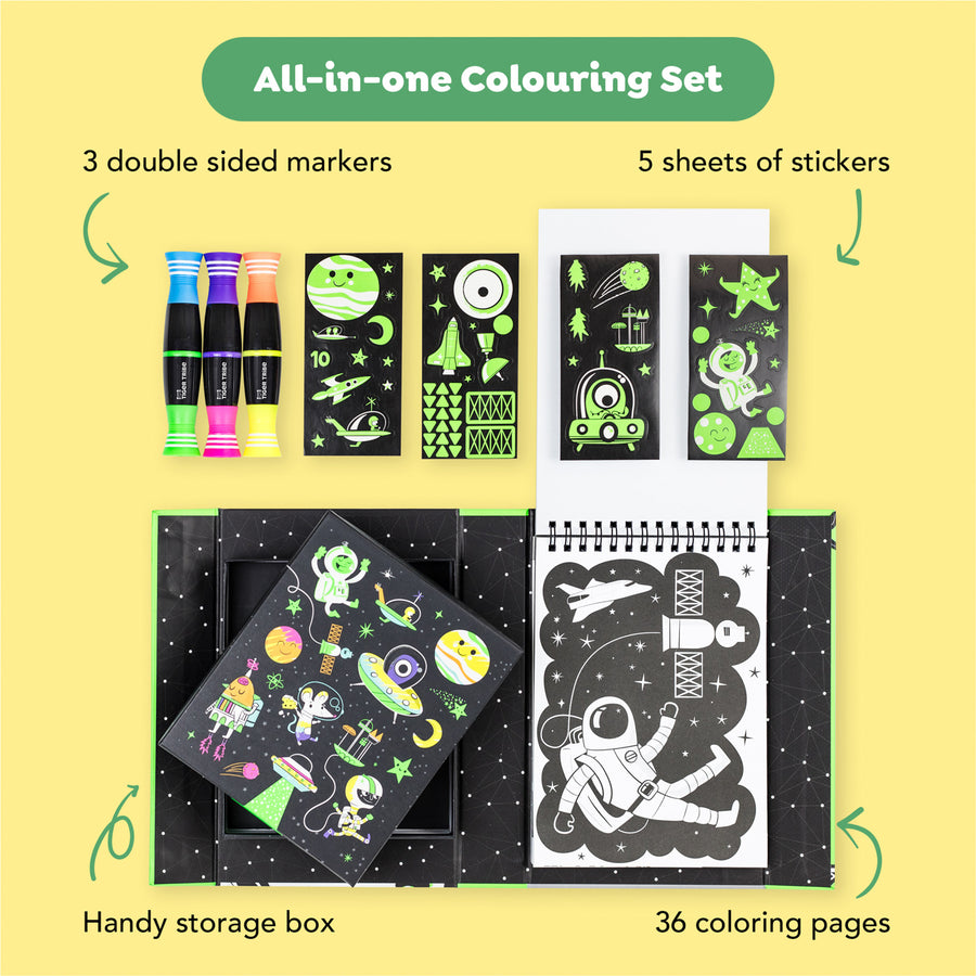 Neon Coloring Set - Outer Space