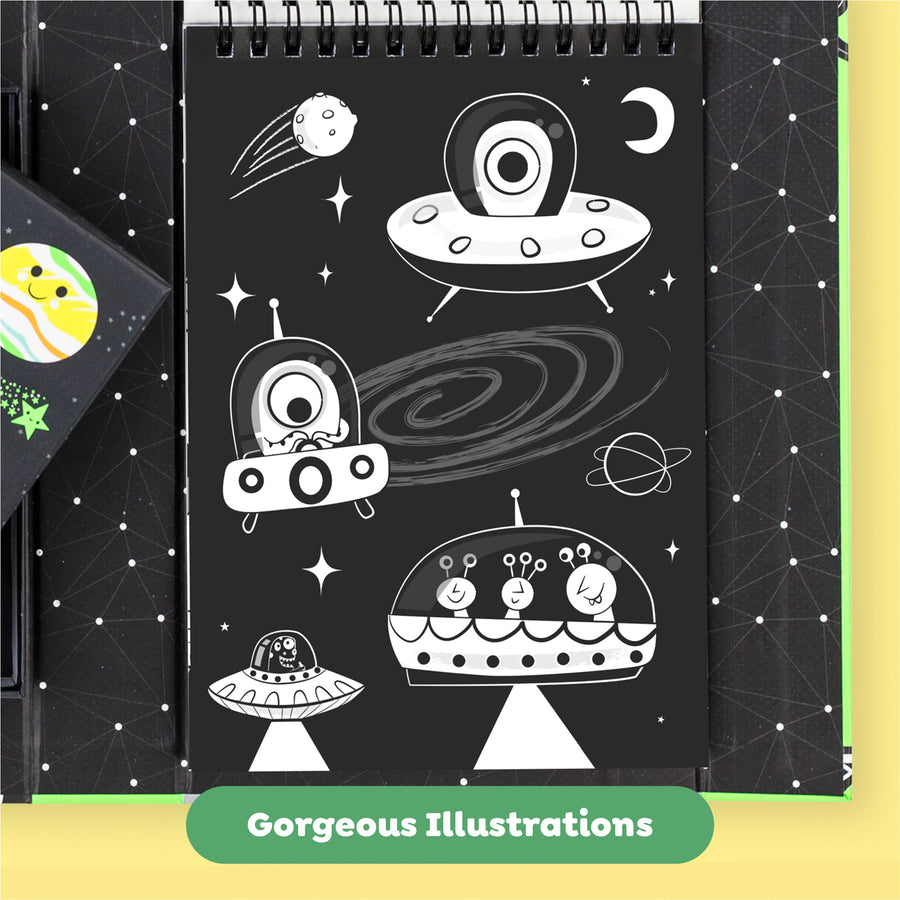 Neon Coloring Set - Outer Space