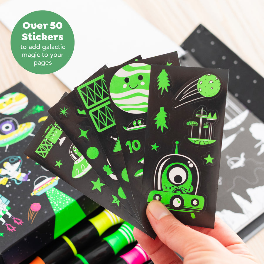 Neon Coloring Set - Outer Space