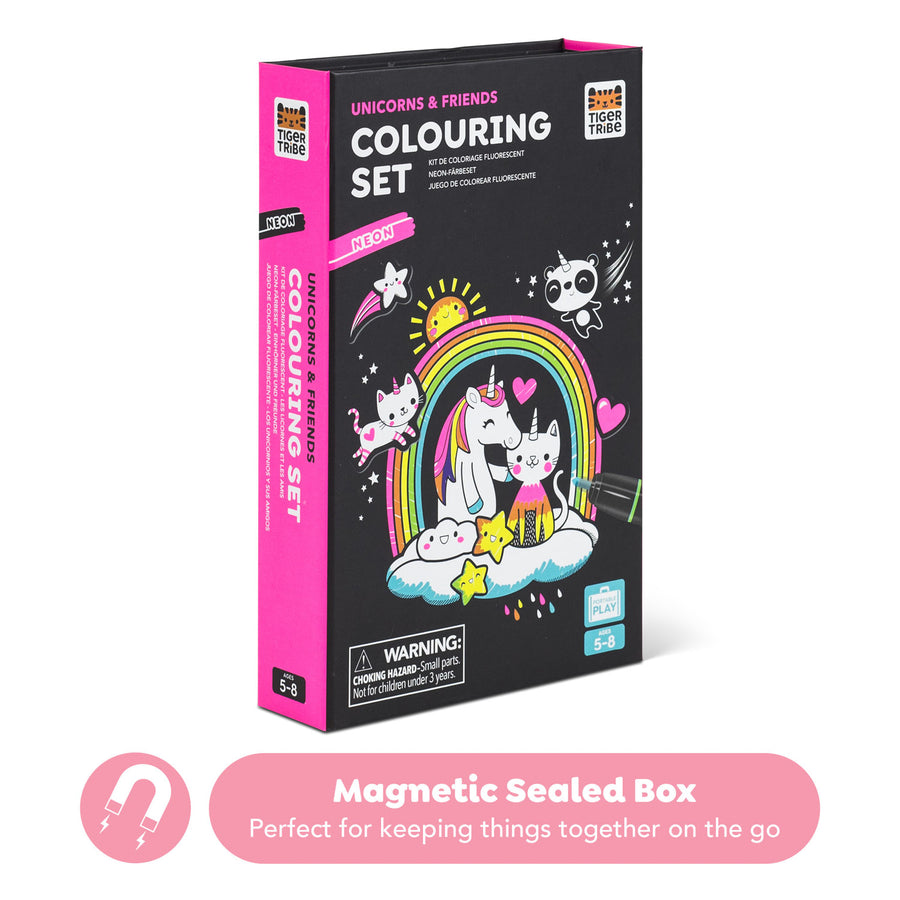 Neon Coloring Set - Unicorns and Friends