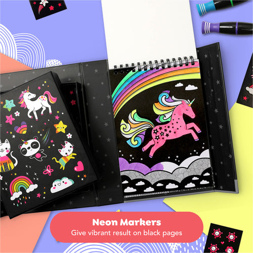 Neon Colouring Set - Unicorns and Friends