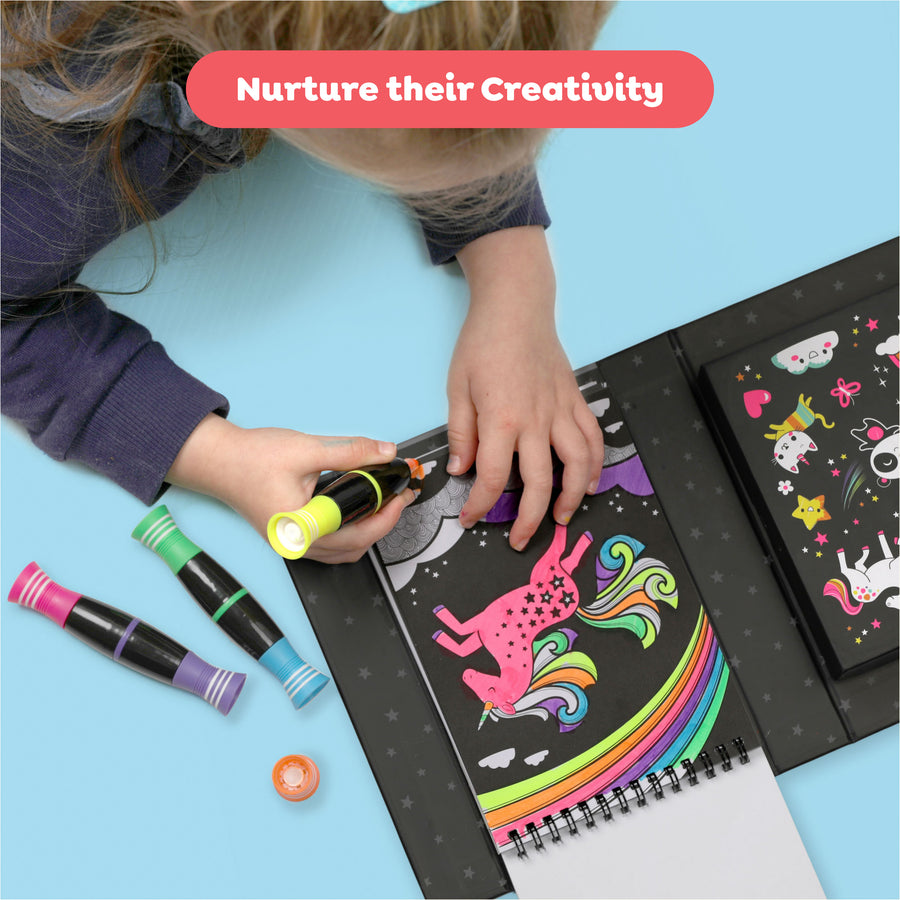 Neon Colouring Set - Unicorns and Friends