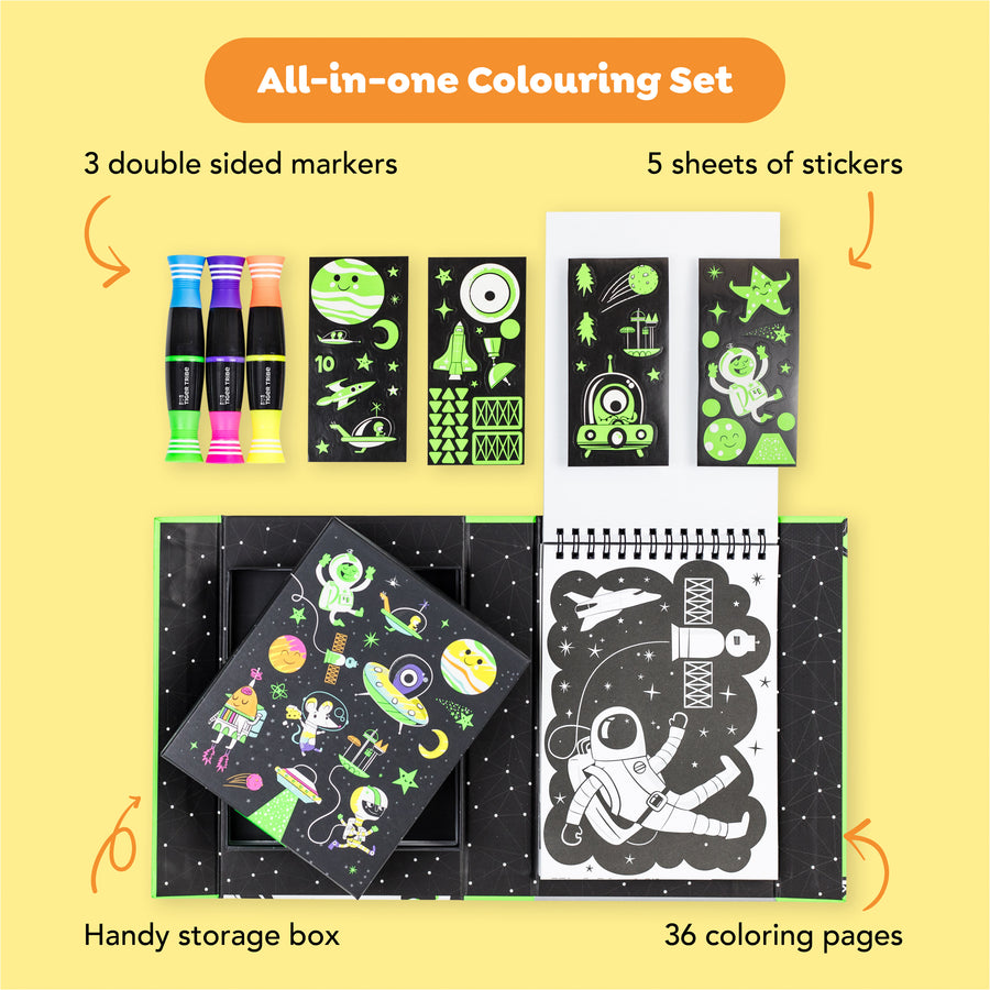 Neon Colouring Set - Outer Space