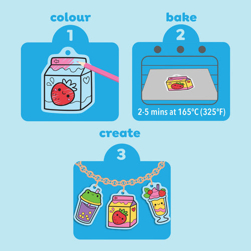 Shrinkorama - Charm Bracelet - Kawaii Drinks