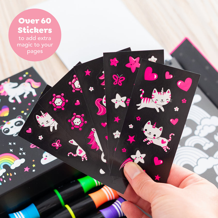 Neon Coloring Set - Unicorns and Friends