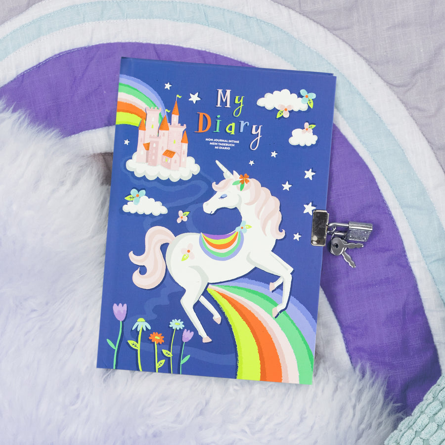 Lockable Diary - Unicorn Rainbows